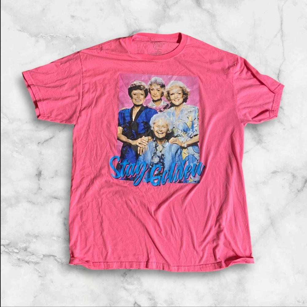 Golden girls neon pink tee 29’ long 21’ chest